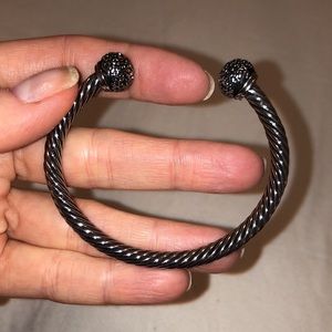 David yurman style Trendy silver tone cuff bracelet